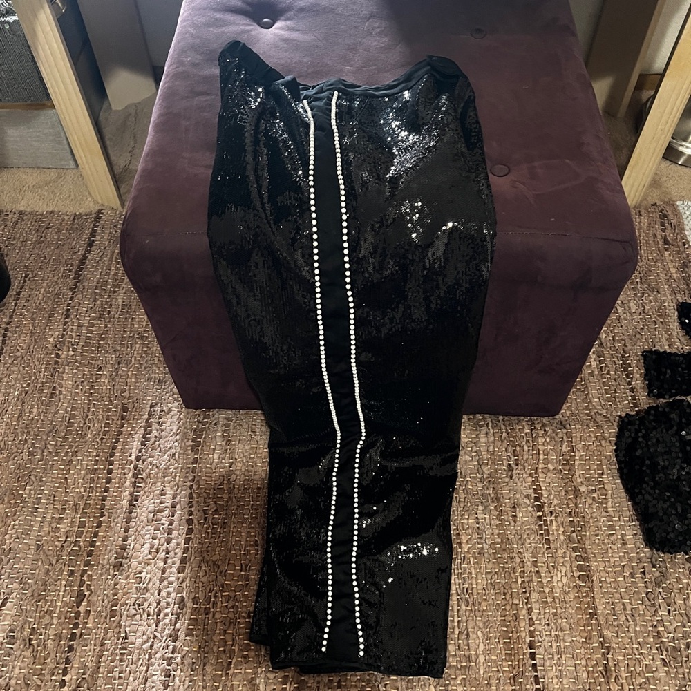 SHEIN X Black Sequin pants